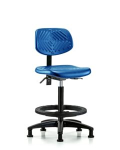 Neta ECOM Blue Polyurethane High Bench Height Chair Adjustable From 23.25-33.25 Inches
