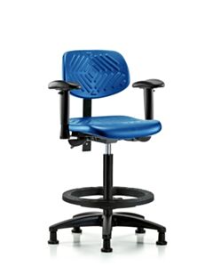 Neta ECOM Blue Polyurethane High Bench Height Chair Adjustable From 23.25-33.25 Inches