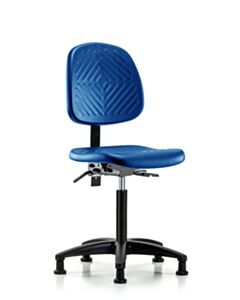 Neta ECOM Blue Polyurethane Medium Bench Height Chair With Medium Back