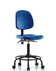 Neta ECOM Blue Polyurethane Medium Bench Height Chair With Medium Back