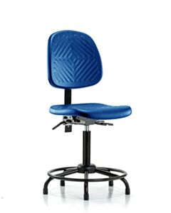 Neta ECOM Blue Polyurethane Medium Bench Height Chair With Medium Back