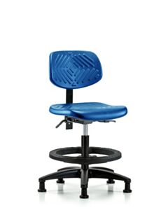 Neta ECOM Blue Polyurethane Medium Bench Height Chair Adjustable From 19.25-26.75 Inches