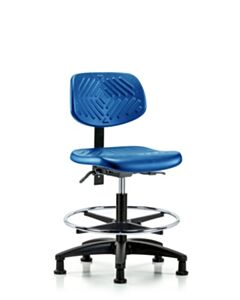 Neta ECOM Blue Polyurethane Medium Bench Height Chair Adjustable From 19.25-26.75 Inches