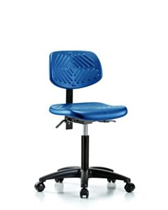 Neta ECOM Blue Polyurethane Medium Bench Height Chair Adjustable From 19.25-26.75 Inches