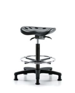 Neta ECOM Black Polyurethane Tractor Standing Height Sit-Stand Adjustable From 22.5-32 Inches
