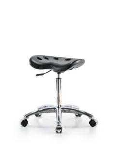 Neta ECOM Black Polyurethane Tractor Medium Bench Height Stool