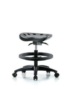 Neta ECOM Black Polyurethane Tractor Sit-Stand Medium Bench Height Stool