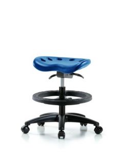 Neta ECOM Blue Polyurethane Tractor Sit-Stand Medium Bench Height Stool