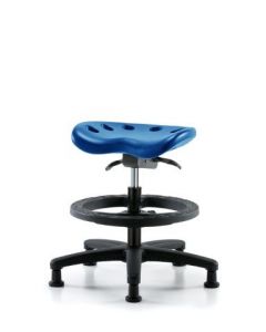 Neta ECOM Blue Polyurethane Tractor Sit-Stand Medium Bench Height Stool