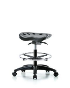 Neta ECOM Black Polyurethane Tractor Sit-Stand Medium Bench Height Stool