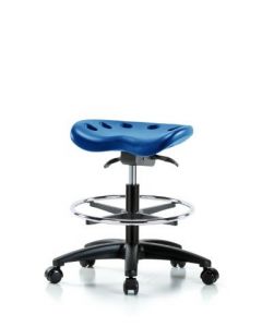 Neta ECOM Blue Polyurethane Tractor Sit-Stand Medium Bench Height Stool