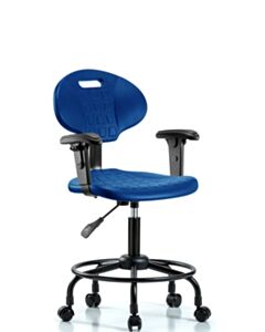 Neta ECOM Core Industrial Blue Polyurethane Desk Height Chair With Round Tube