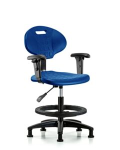 Neta ECOM Core Industrial Blue Polyurethane Medium Bench Height Chair