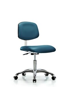 Neta ECOM Class 10 Clean Room Vinyl Desk Height Chair In Chrome