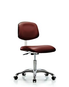 Neta ECOM Class 10 Clean Room Vinyl Desk Height Chair In Chrome