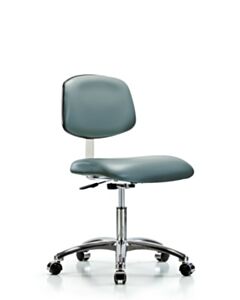 Neta ECOM Class 10 Clean Room Vinyl Desk Height Chair In Chrome