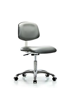 Neta ECOM Class 10 Clean Room Vinyl Desk Height Chair In Chrome