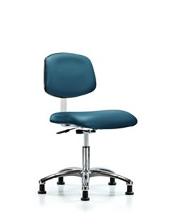 Neta ECOM Class 10 Clean Room Vinyl Desk Height Chair In Chrome