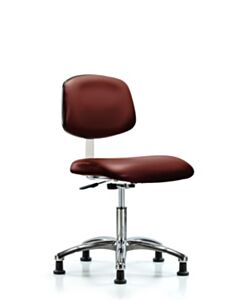 Neta ECOM Class 10 Clean Room Vinyl Desk Height Chair In Chrome
