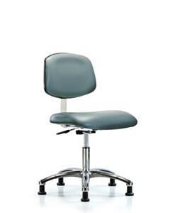 Neta ECOM Class 10 Clean Room Vinyl Desk Height Chair In Chrome