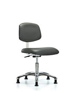 Neta ECOM Class 10 Clean Room Vinyl Desk Height Chair In Chrome