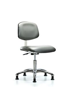 Neta ECOM Class 10 Clean Room Vinyl Desk Height Chair In Chrome