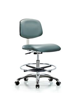 Neta ECOM Class 10 Clean Room Vinyl Medium Bench Height Chair