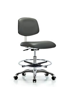 Neta ECOM Class 10 Clean Room Vinyl Medium Bench Height Chair