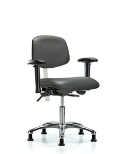 Neta ECOM Class 100 Vinyl Desk Height Clean Room Chair In Chrome