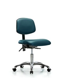 Neta ECOM Vinyl Desk Height Chair In Chrome Adjustable From 19-24 Inches