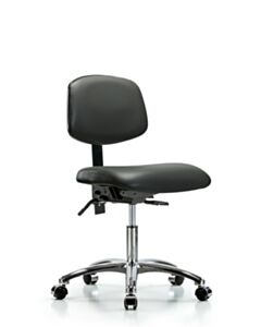 Neta ECOM Vinyl Desk Height Chair In Chrome Adjustable From 19-24 Inches