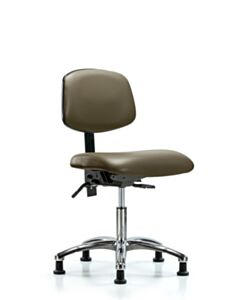 Neta ECOM Vinyl Desk Height Chair In Chrome Adjustable From 19-24 Inches