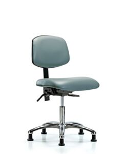 Neta ECOM Vinyl Desk Height Chair In Chrome Adjustable From 19-24 Inches