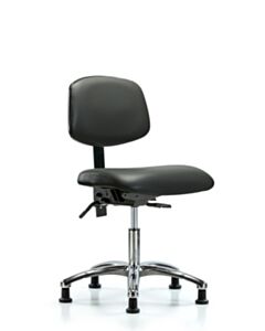 Neta ECOM Vinyl Desk Height Chair In Chrome Adjustable From 19-24 Inches