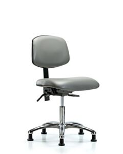 Neta ECOM Vinyl Desk Height Chair In Chrome Adjustable From 19-24 Inches