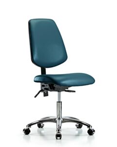 Neta ECOM Vinyl Desk Height Chair With Medium Back In Chrome