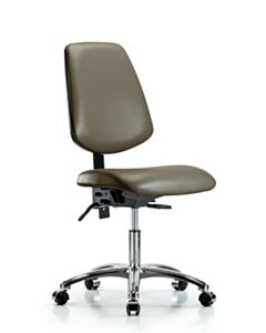 Neta ECOM Vinyl Desk Height Chair With Medium Back In Chrome