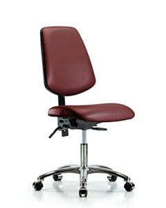 Neta ECOM Vinyl Desk Height Chair With Medium Back In Chrome