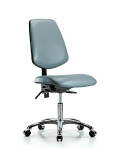 Neta ECOM Vinyl Desk Height Chair With Medium Back In Chrome