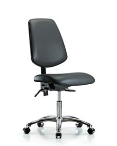 Neta ECOM Vinyl Desk Height Chair With Medium Back In Chrome