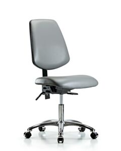 Neta ECOM Vinyl Desk Height Chair With Medium Back In Chrome