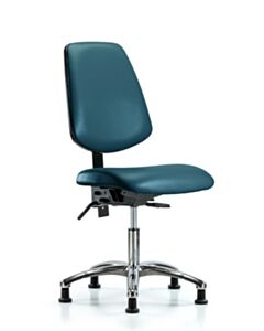 Neta ECOM Vinyl Desk Height Chair With Medium Back In Chrome
