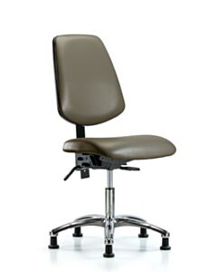 Neta ECOM Vinyl Desk Height Chair With Medium Back In Chrome