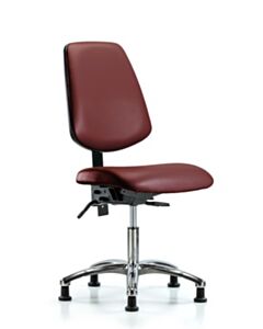 Neta ECOM Vinyl Desk Height Chair With Medium Back In Chrome