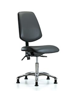 Neta ECOM Vinyl Desk Height Chair With Medium Back In Chrome