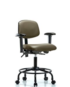 Neta ECOM Vinyl Desk Height Chair With Round Tube Base, Adjustable
