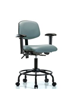 Neta ECOM Vinyl Desk Height Chair With Round Tube Base, Adjustable