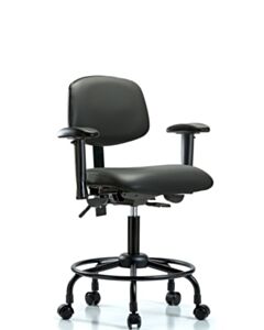 Neta ECOM Vinyl Desk Height Chair With Round Tube Base, Adjustable