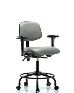 Neta ECOM Vinyl Desk Height Chair With Round Tube Base, Adjustable