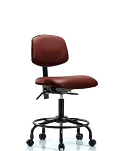 Neta ECOM Vinyl Desk Height Chair With Round Tube Base, Adjustable